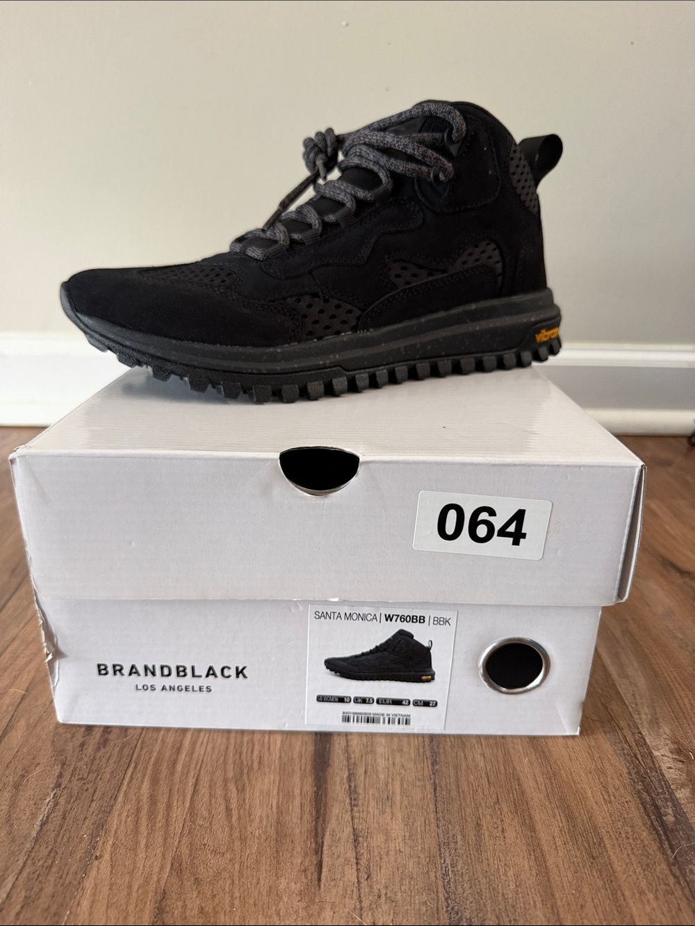 Brandblack Santa Monica Women’s Black Athletic Suede & Mesh Sneaker